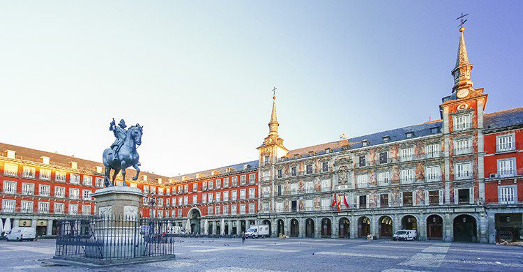 Vue sur la Plaza Mayor à Madrid (Istock)