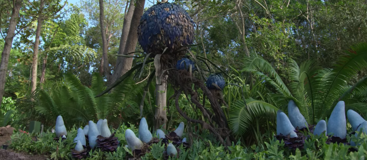  Découverte de la faune et de la flore   (SPOILER) Le réalisateur, dans une interview, nous explique que dans le prochain film les humains seront accueillis sur Pandora. Le parc fait de cette idée une réalité. Le visiteur pourra errer à travers le parc en observant la nature inventée par Cameron.   © Parc Avatar Orlando - Disney 