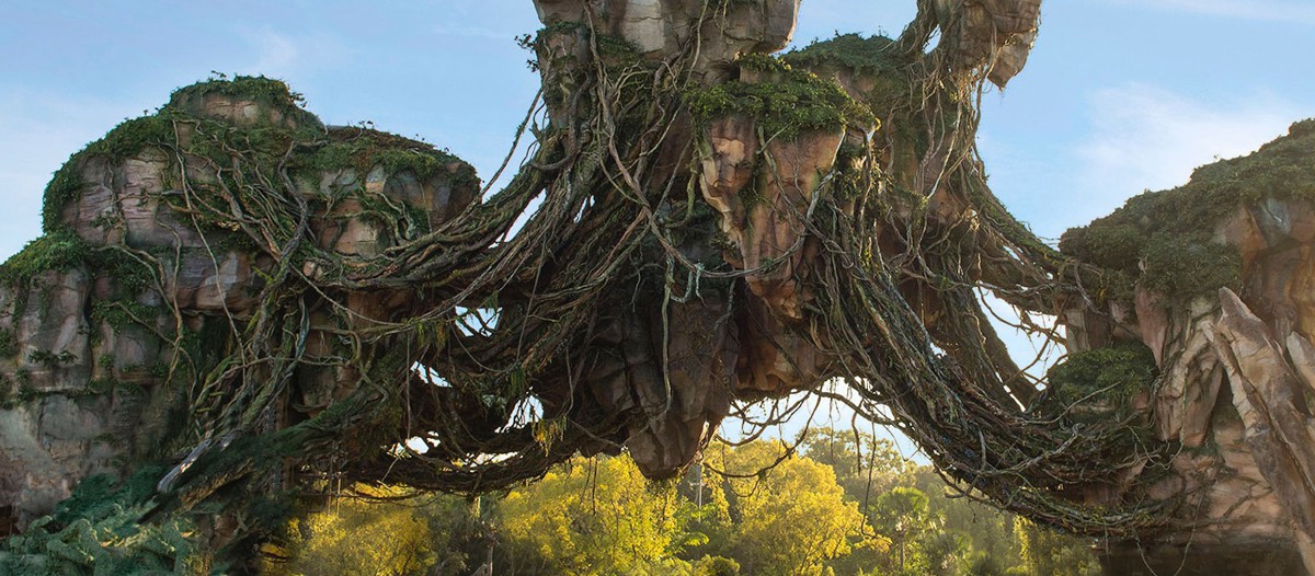  Plus vrai que nature   Le décor extérieur de Pandora est inspiré du  Parc naturel de la forêt de Zhangjiajie  . Il semblerait que le parc d’attraction nous plonge dans un paysage digne de l’original chinois !   © Parc Avatar Orlando - Disney 