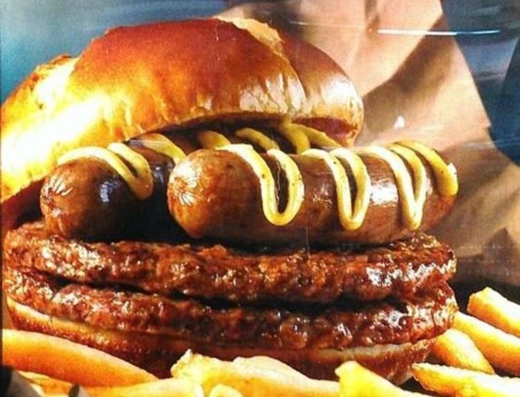 Sausage double beef burger