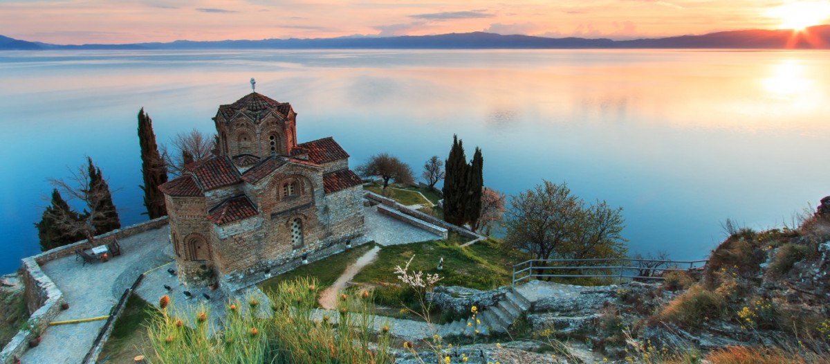 Eglise sur le lac Ohrid, Macédoine