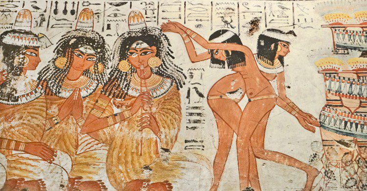 Banquet avec musiciennes et danseuses, British museum (Jean Pierre Dalbéra - Flickr)