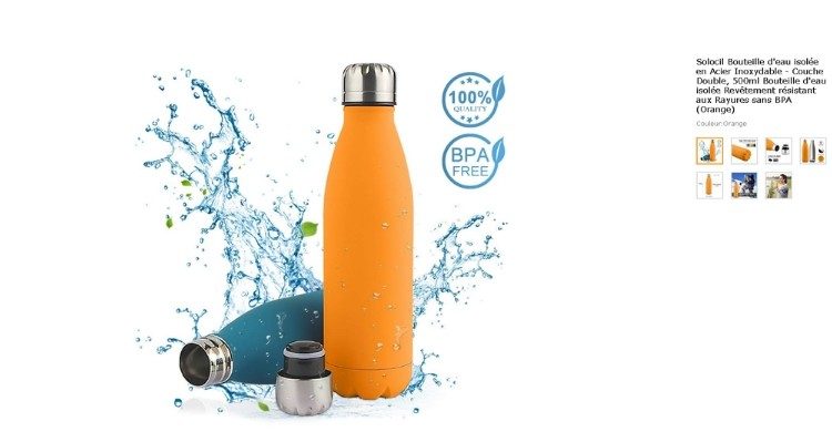 Bouteille d'eau réutilisable (Amazon.fr)